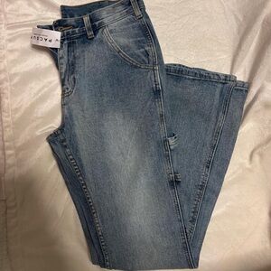 John Galt Blue Abbie Cargo Jeans